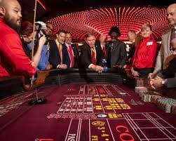 Live dealer studio with multi-camera setup broadcasting blackjack table